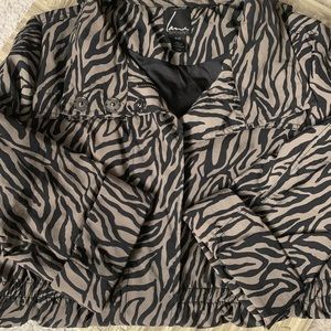 Lane Bryant Olive/Black Zebra Raincoat Size 18/20
